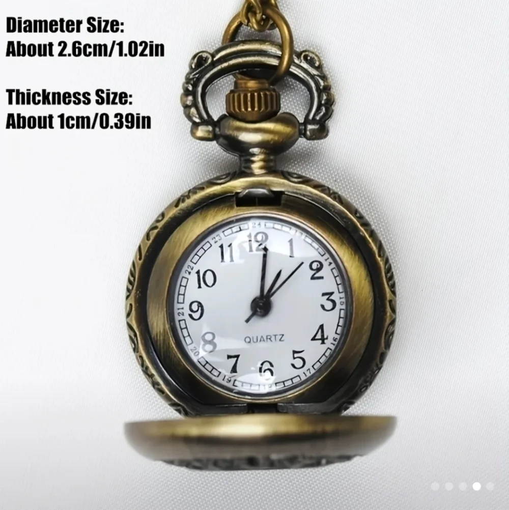 New woman's butterfly small pocket watch necklace